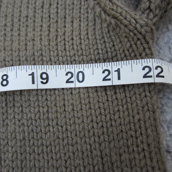 Banana Republic Sweater Mens XL Beige Shawl Collar 100% Wool Knit Heavy Grandpa - Picture 11 of 11